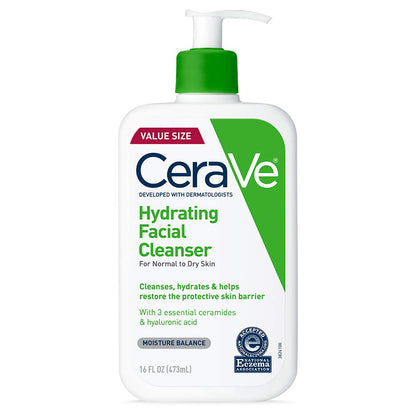Hydrating Facial Cleanser for Normal to Dry Skin with Hyaluronic Acid, Ceramides, and Glycerin - National Eczema Association Certified